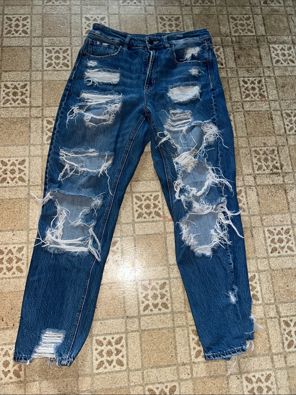 American Eagle Dark Blue Ripped Jeans
